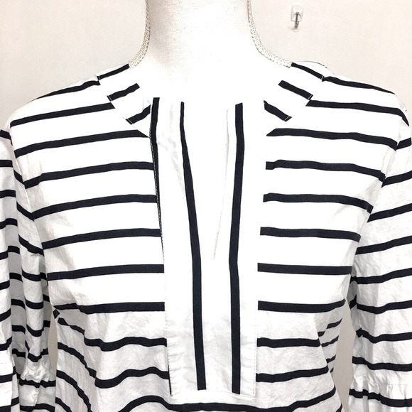 Mud Pie Navy and white Striped Blouse Size M - Picture 2 of 5